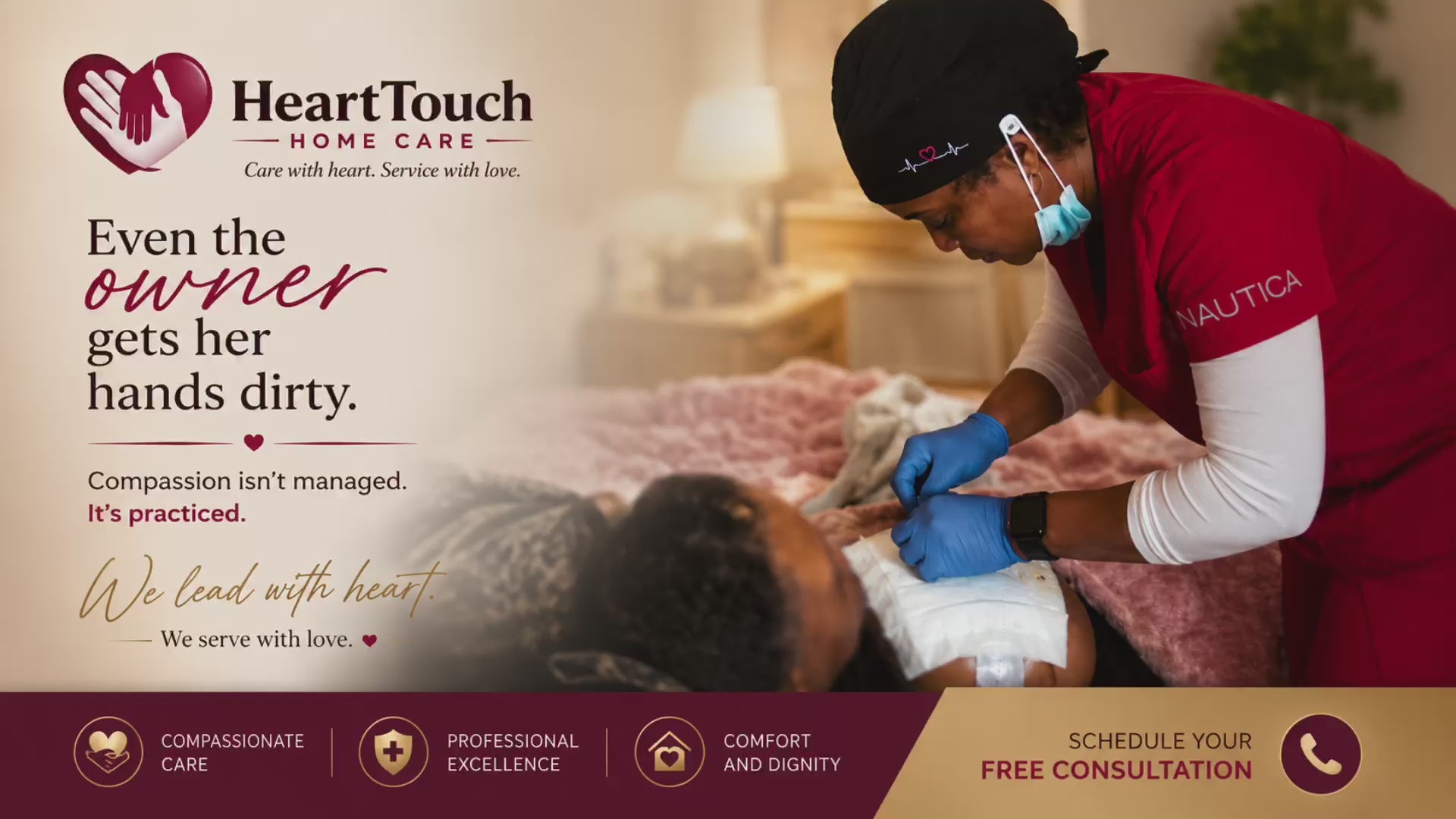 Load video: Heart Touch Home Care providing personalized in-home care services.